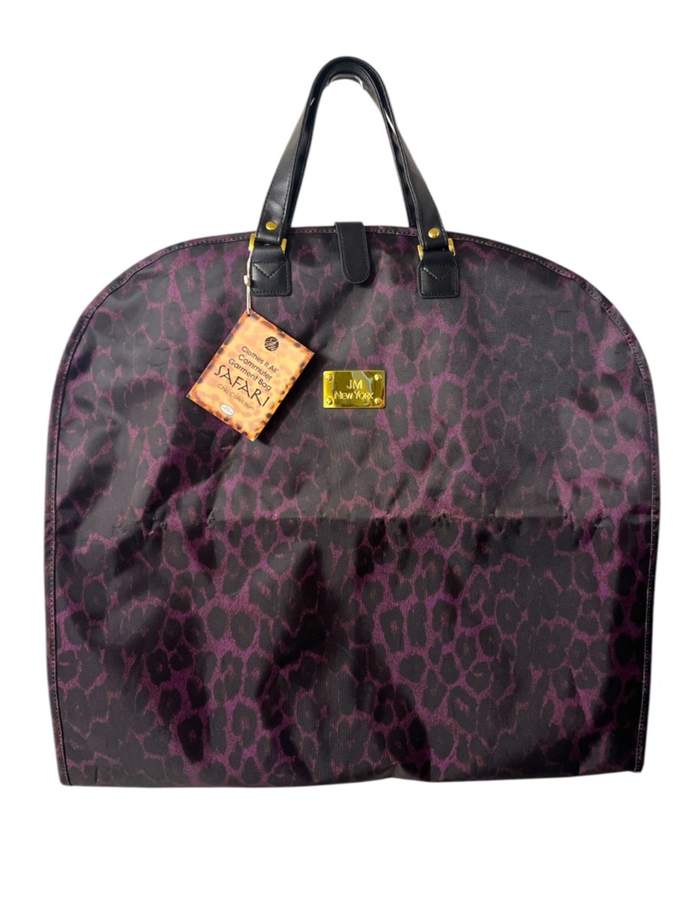 JM Purple Leopard Print Travel Garment Bag Safari Chic Collection